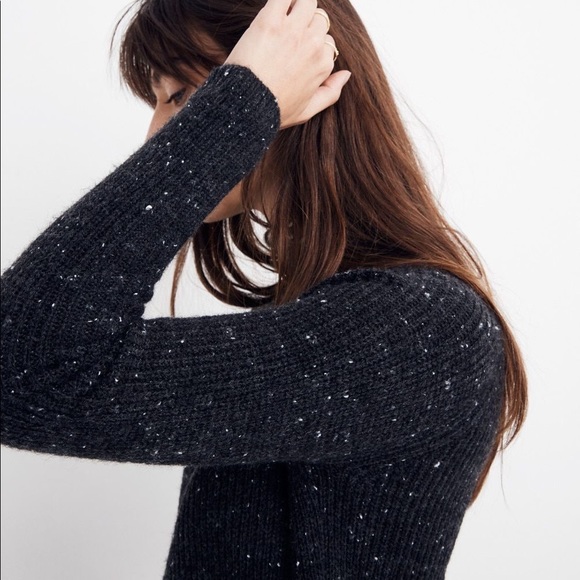 NWT! Madewell Sweater Long Sleeve Mini Dress Size Small Charcoal Gray - Picture 2 of 8